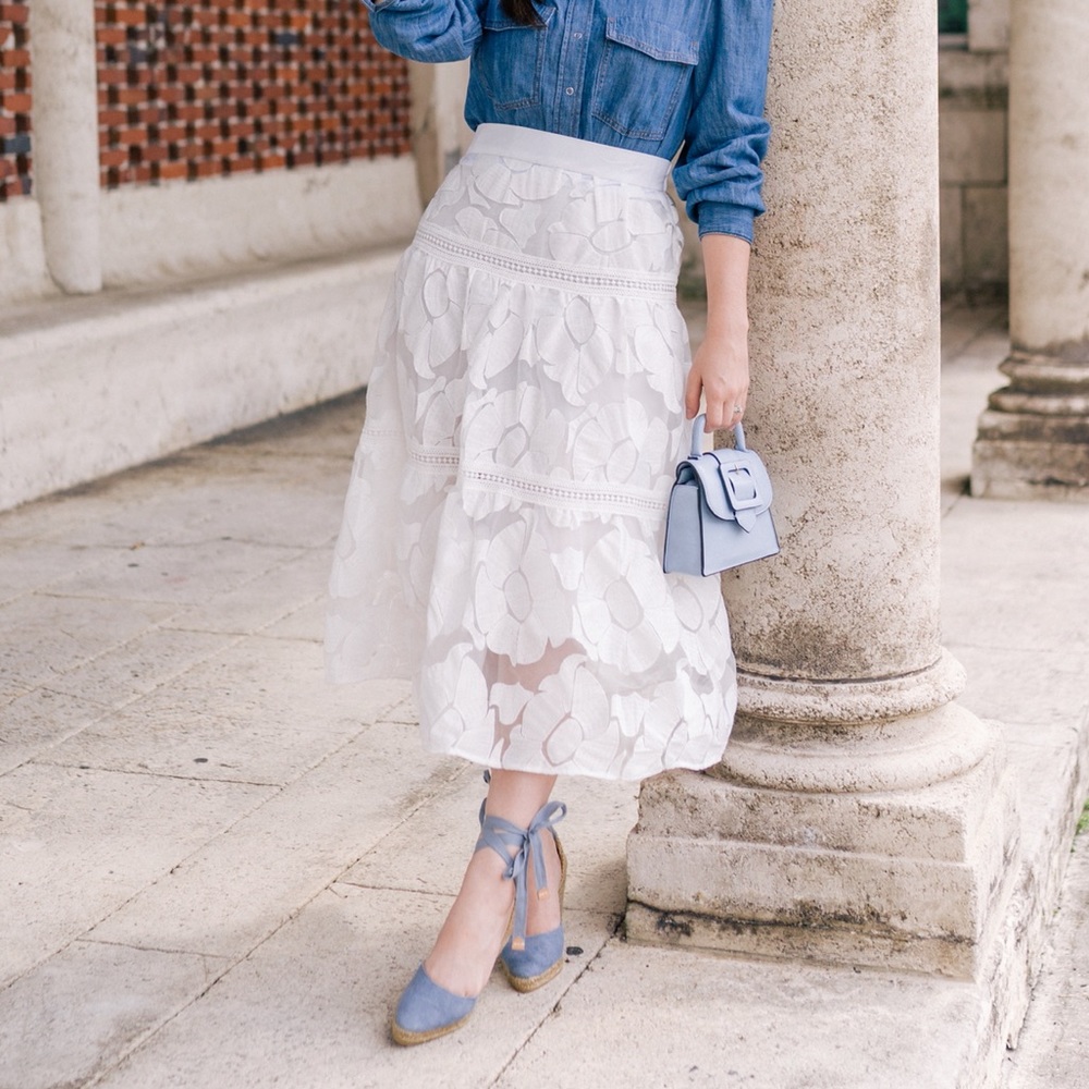 Gorgeous Chicwish White Midi Skirt